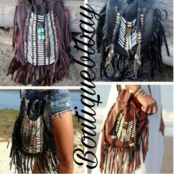 5 Star Retro Crossbody Med Fringe Bag - Picture 1 of 8